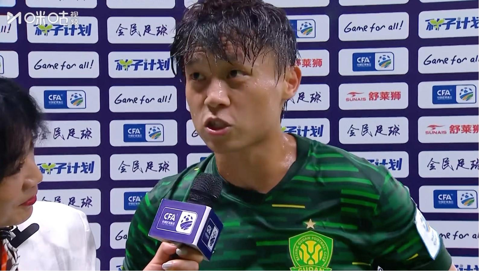 江文豪:主场大胜鼓舞了全队,进球后我差点哭了